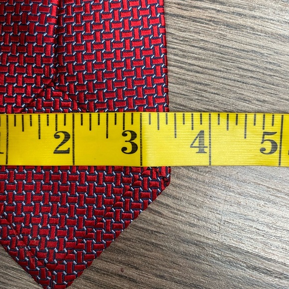 Jos A Bank Signature Red, Navy & White Check Tie - Picture 3 of 4